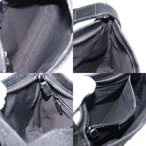 GUCCI GG Canvas Shoulder Bag Black Silver - Picture 12 of 13